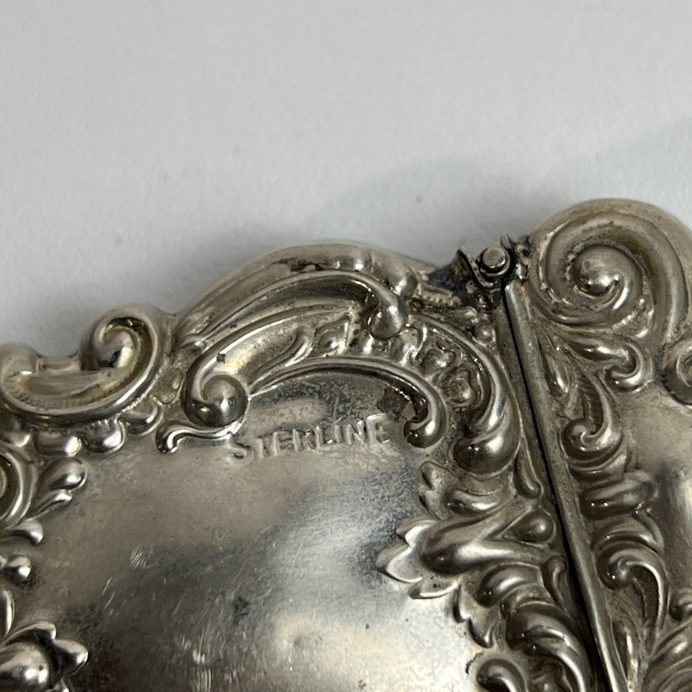 Antique Art Nouveau SterlinE James E Blake Repousse Floral Vesta Case Match Safe - Picture 4 of 6